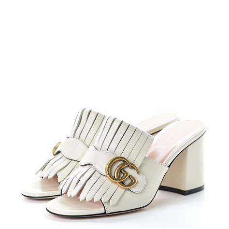 mules with fur gucci|gucci marmont fringe mules.